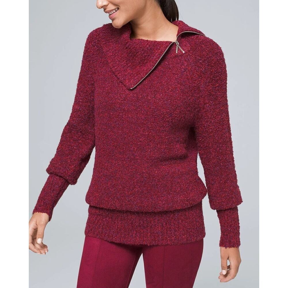 White House Black Market sz medium funnel neck tunic sweater red purple